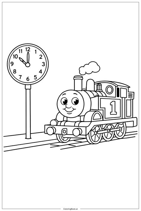 Thomas The Train At Level Crossing Coloring Page (Free PDF&PNG Printable)