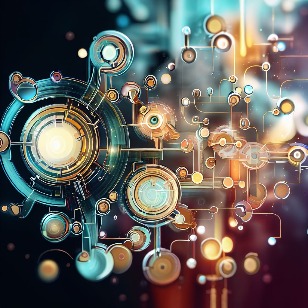 Create a whimsical and futuristic organization chart that showcases the unique structure of a technologically advanced company.