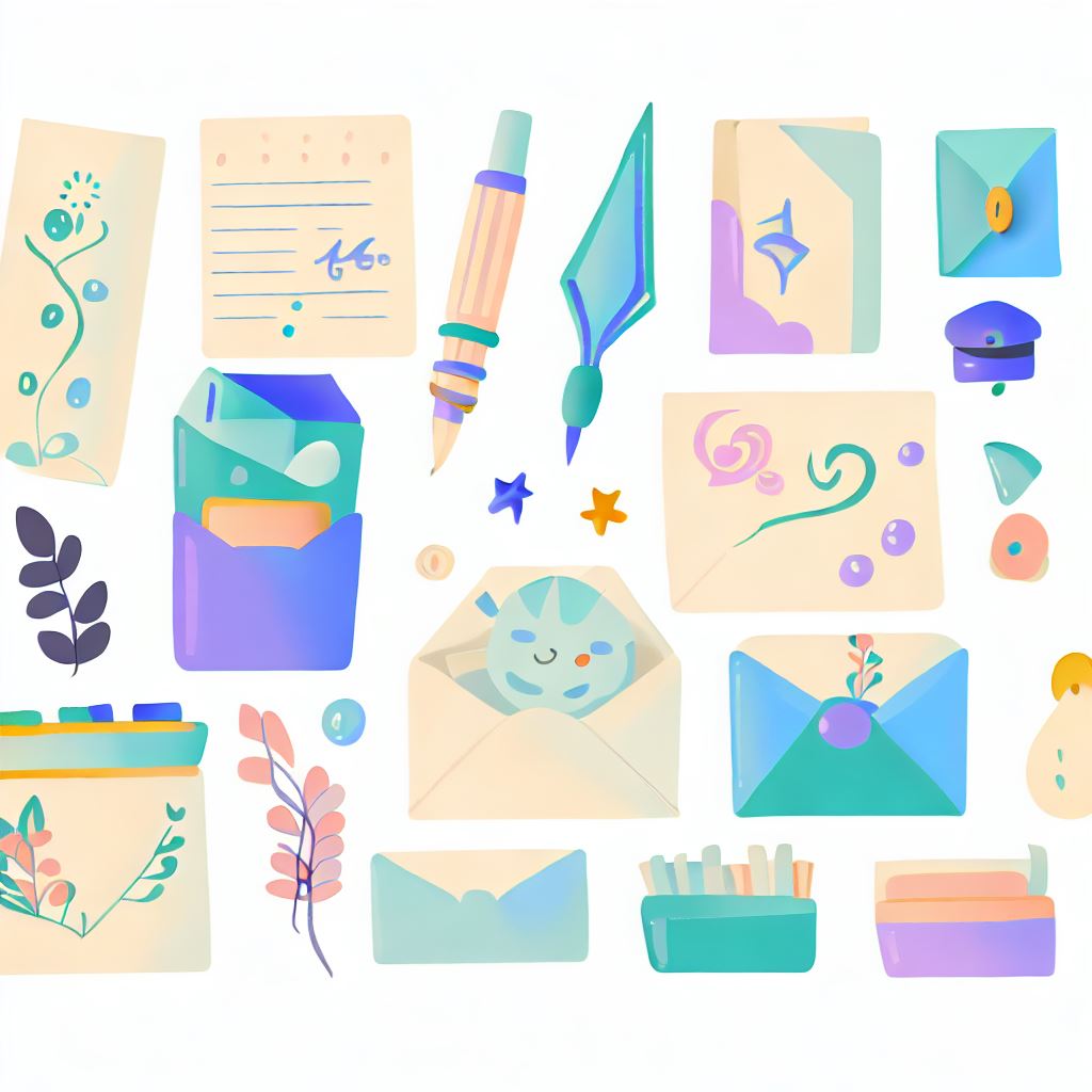 Illustrate a whimsical stationary set design