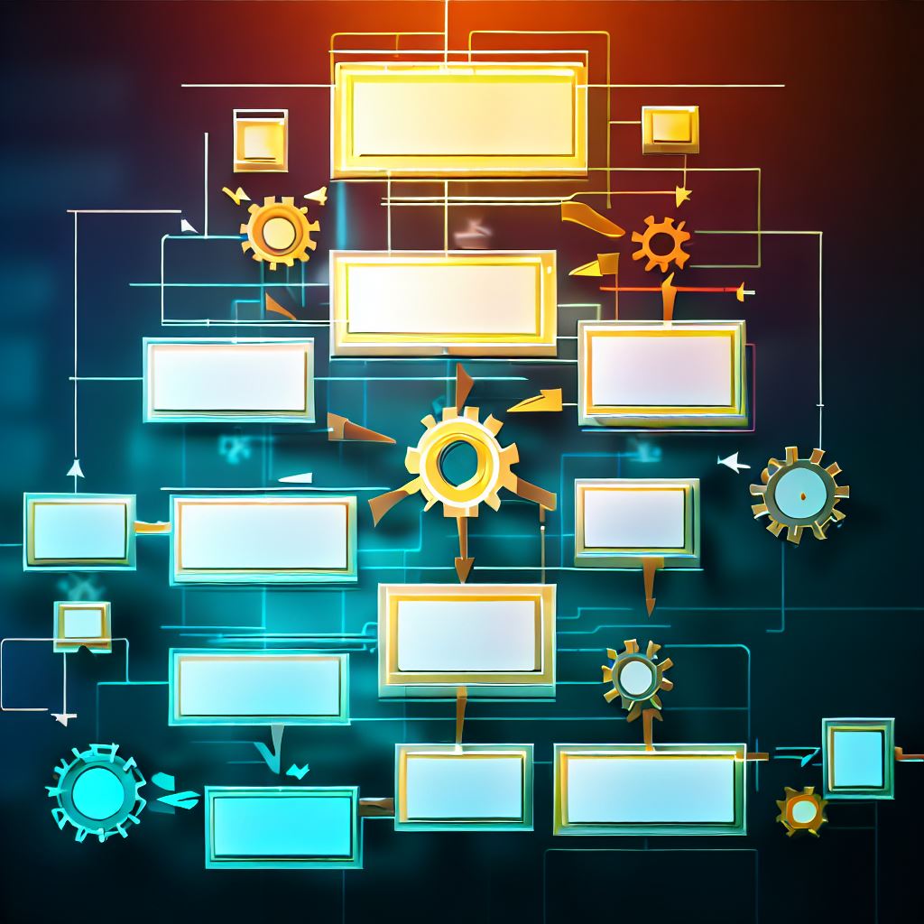 Create an image of a beautiful and creative representation of a work breakdown structure.