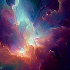 Paint an intricate landscape of a glowing nebula, pulsating with an otherworldly energy.
