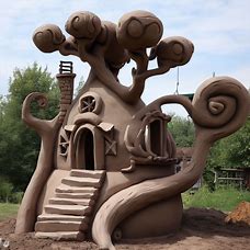 Sculpt a whimsical and unusual home in the shape of a tree.
