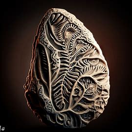 Create a unique and beautiful fossil that displays the intricate details and patterns within the ancient remains.. Image 4 of 4
