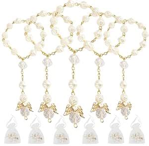 HighFree 30 PCS Baptism Rosary Acrylic Rosary Beads Mini Rosaries Angel ...