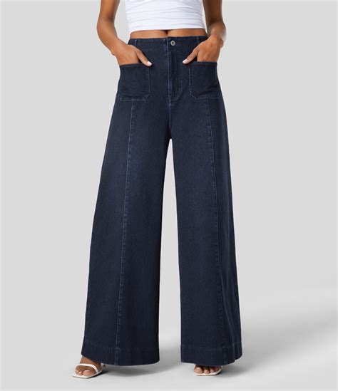 Women’s Halara Flex™ High Waisted Front Pockets Washed Stretchy Knit ...