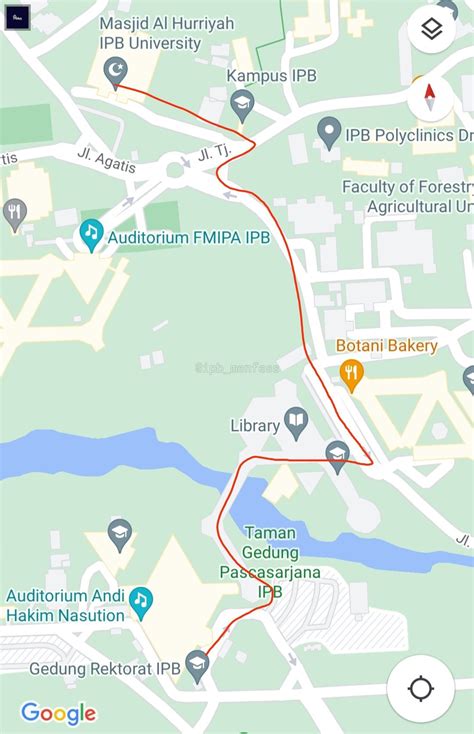 Draft IPB on Twitter: "Punten dari alhur mau ke rektorat jalan kaki bisa gak sih? Di map gue ...