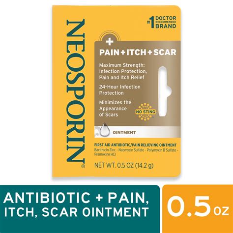 Neosporin Pain Itch Scar Antibiotic Ointment With Bacitracin 5 Oz ...