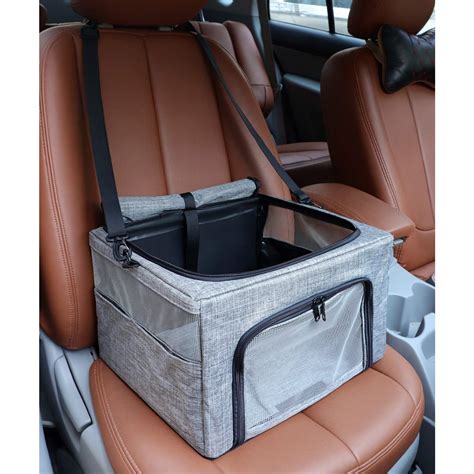 BEELIKE Collapsible Dog Travel Car Seat Top Cover Dog Car Carrier with Reinforce Metal Frame ...