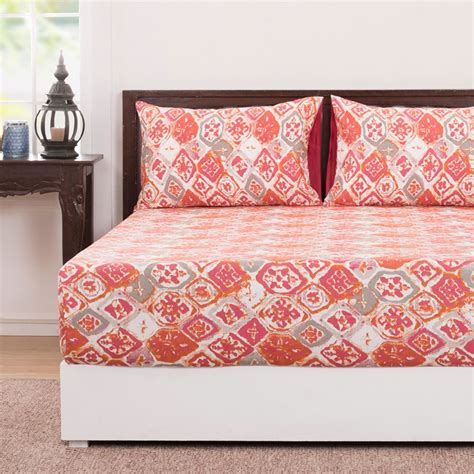 Buy MASPAR Eclectic Treasures Printed Double Bedsheet & Pillow Covers ...