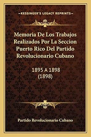 Buy Memoria De Los Trabajos Realizados Por La Seccion Puerto Rico Del ...