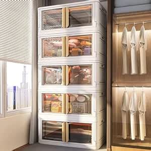 TEKCOOL ABS Closet 5 Tier Organizer for Clothes/Modular Kitchen Storage ...