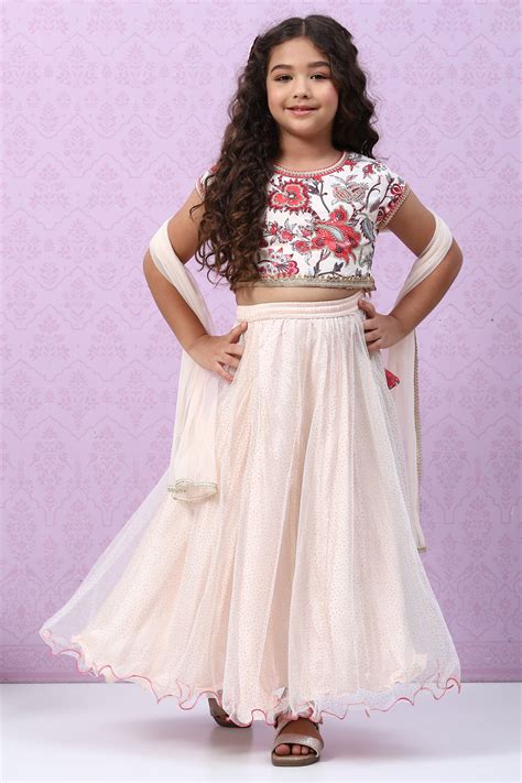 Off White Cotton Lehenga Set