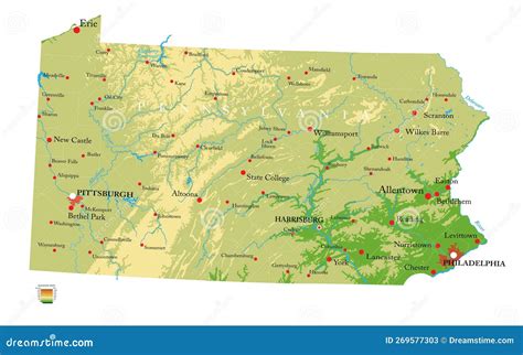 Detailed Pennsylvania Silhouette Map. Cartoon Vector | CartoonDealer.com #278046513