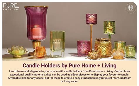 Pure Home and Living Pink and Gold Herringbone Pattern Glass Candle ...