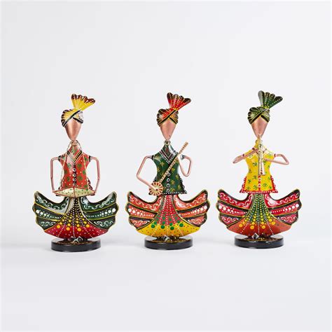 Buy Corsica Mystic India Set of 3 Metal Printed Rajasthani Musician ...
