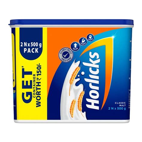 Horlicks Health & Nutrition Drink 500 g Classic Malt (Combo Pack of 2 ...