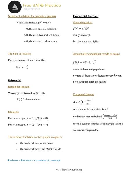 Sat formula sheet - keenfreeloads