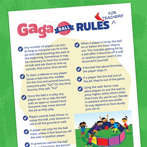 Free Gaga Ball Rules Poster for Schools