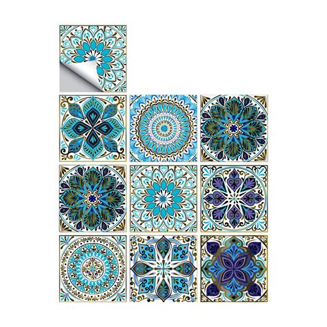 (Mtl-01) - 25 PCS Mandala Style Tile Sticker, 4x4 Inch(10x10cm ...