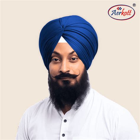 Aerkott Maharani Full Voile Turban - Royal Blue | Sikh World