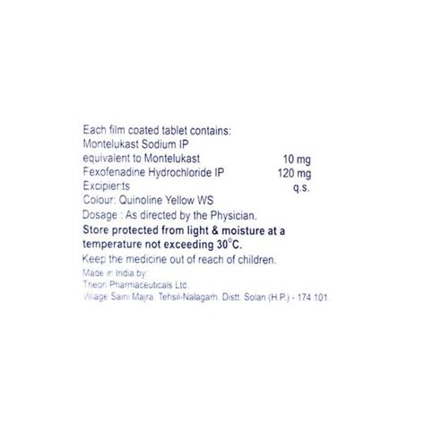 L Hist Mont Fx 10/120mg Strip Of 10 Tablets: Uses, Side Effects, Price ...