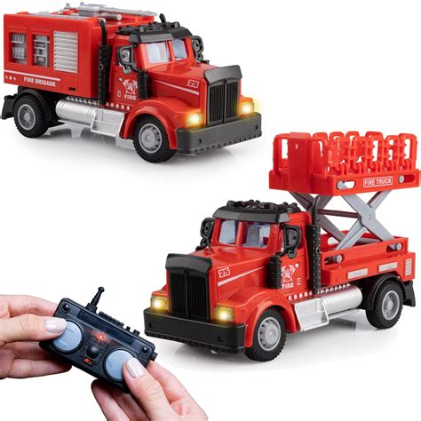 Force1 Mini RC Firetrucks Toys for Kids - 2 Pack Remote Control Kid ...