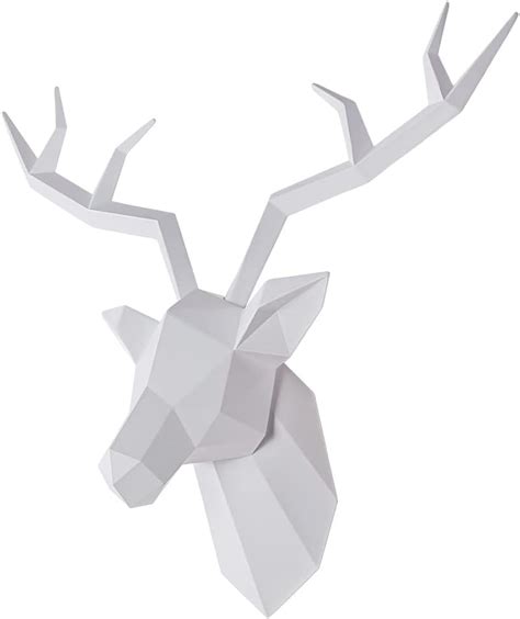 Deer Head Wall Decor Geometric Animal Wall Art White India | Ubuy