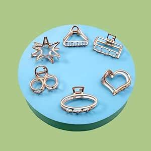 Unboxkar Metal Hair Clips for Women Stylish Latest - Pack of 6, Medium ...