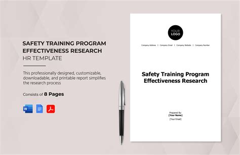 Safety Training Program Effectiveness Research HR Template in Word, PDF ...