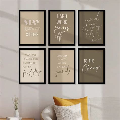 Motivational Quotes Framed Posters for Home and Office Decor - Wall Art ...
