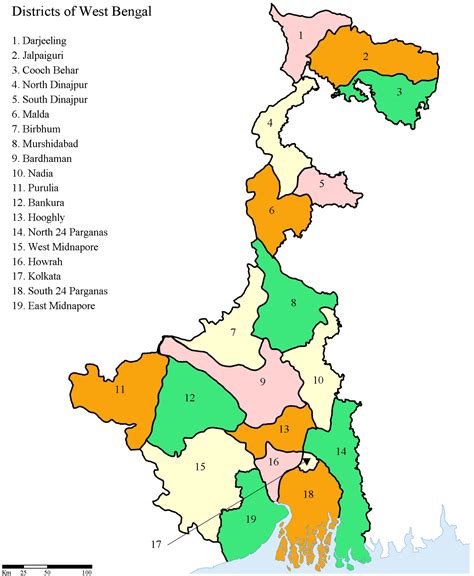 Districts Map of West Bengal • Mapsof.net