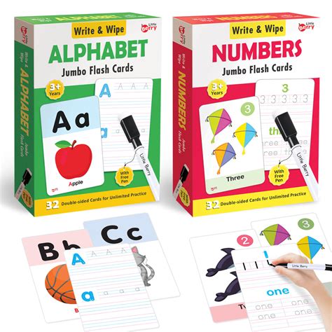 Little Berry | Little Berry Flash Cards Set for Kids: Alphabet & Number ...