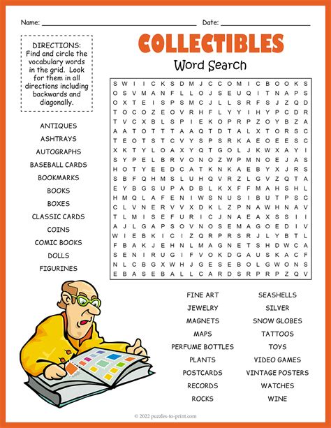 Collectibles Word Search