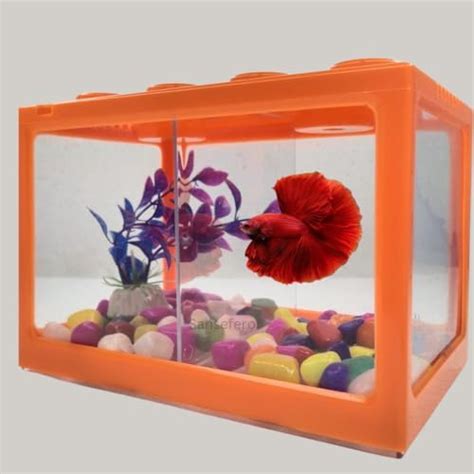Building Block Fish Tank for Double Betta Fish Tank and Mini Aquarium ...