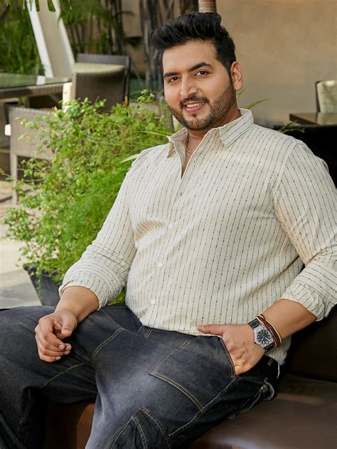 Instafab Plus Men's Canvas Beige Chalk-Striped Shirt