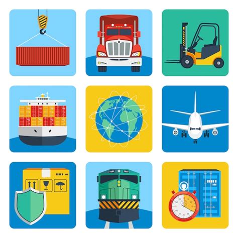 Logistic icons set | Premium Vector