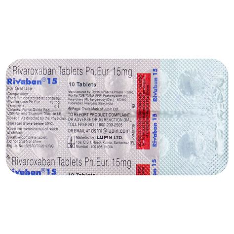 Rivaban 15 Tablet | Uses, Side Effects, Price | Apollo Pharmacy