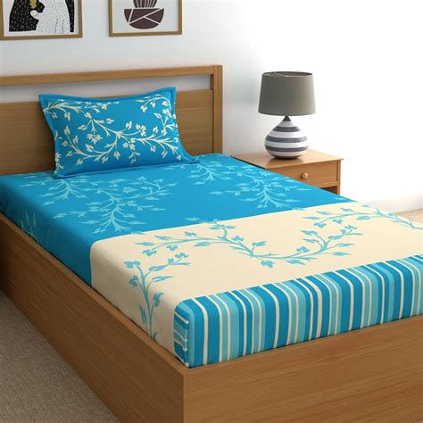 Dreamscape 100% Cotton Bedsheets for Single Bed Cotton, 144tc Floral ...