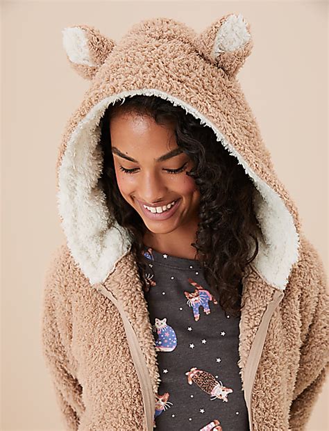 Buy Fleece Cat Ear Hoodie at Marks & Spencer