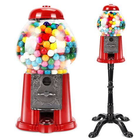 15 Inch Commercial Red Big Gumball Machine With Stand Key-Operated ...