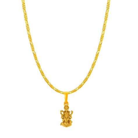 22KT Gold Plated 92.5 Pure Silver Vishnu Dhan Laxmi Pendant With chain ...