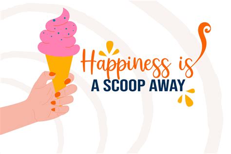 Poster hand with ice cream lettering Happiness is a scoop away 24350488 ...