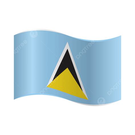 Vector Realistic Illustration Of Saint Lucia Flag, Saint Lucia, Flag ...