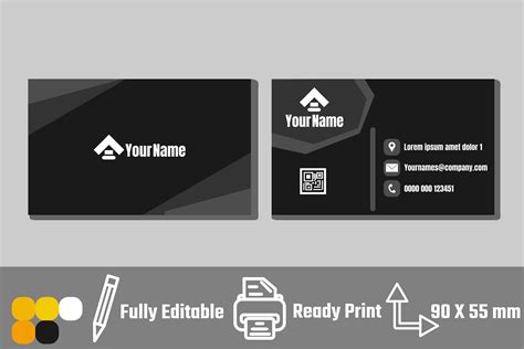 Black and White Business Card Template 的图像结果