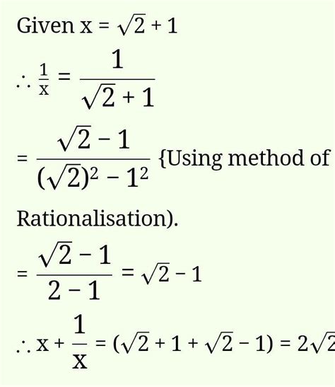 if x=1-√2,find the value of (x-1/x) - Brainly.in