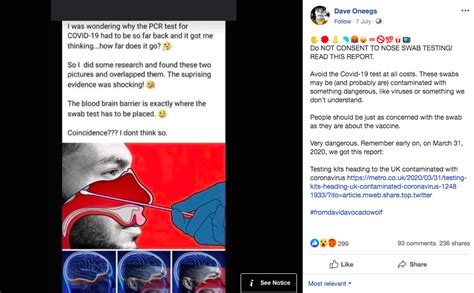 Health experts say COVID-19 swab tests are safe and do not damage the ...