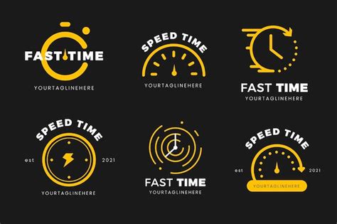 Flat time logo templates collection | Free Vector