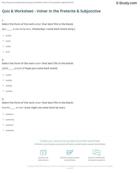 Volver In The Preterite