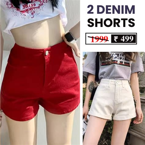 Combo Pack: 2 Women's Denim Shorts – Woolywear.in