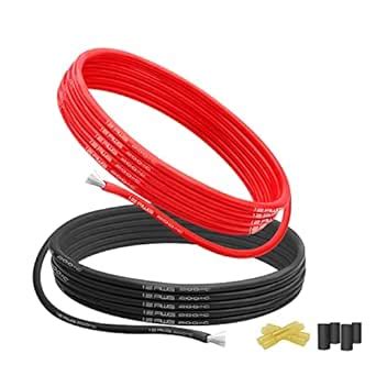 12 AWG Silicone Wire - 32.8 Ft Length(16.4 Ft Black and 16.4 Ft Red ...